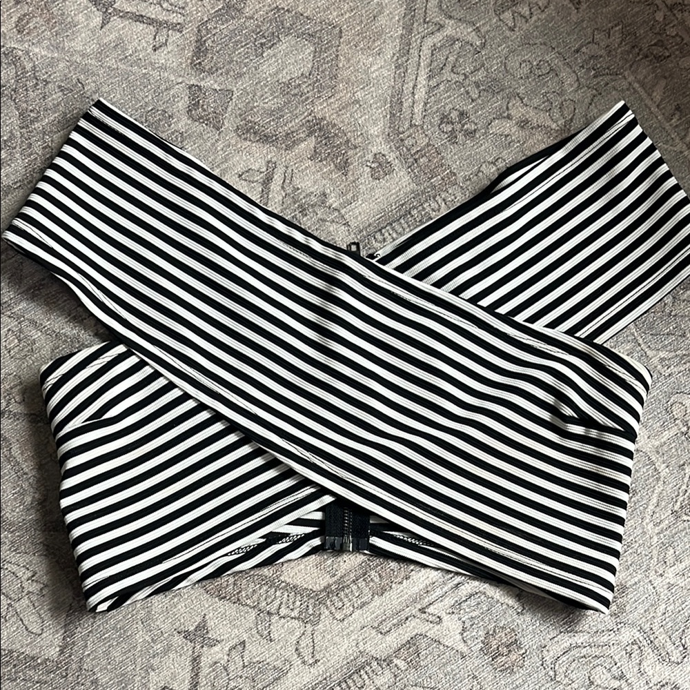 Black and White Striped Tube Top
